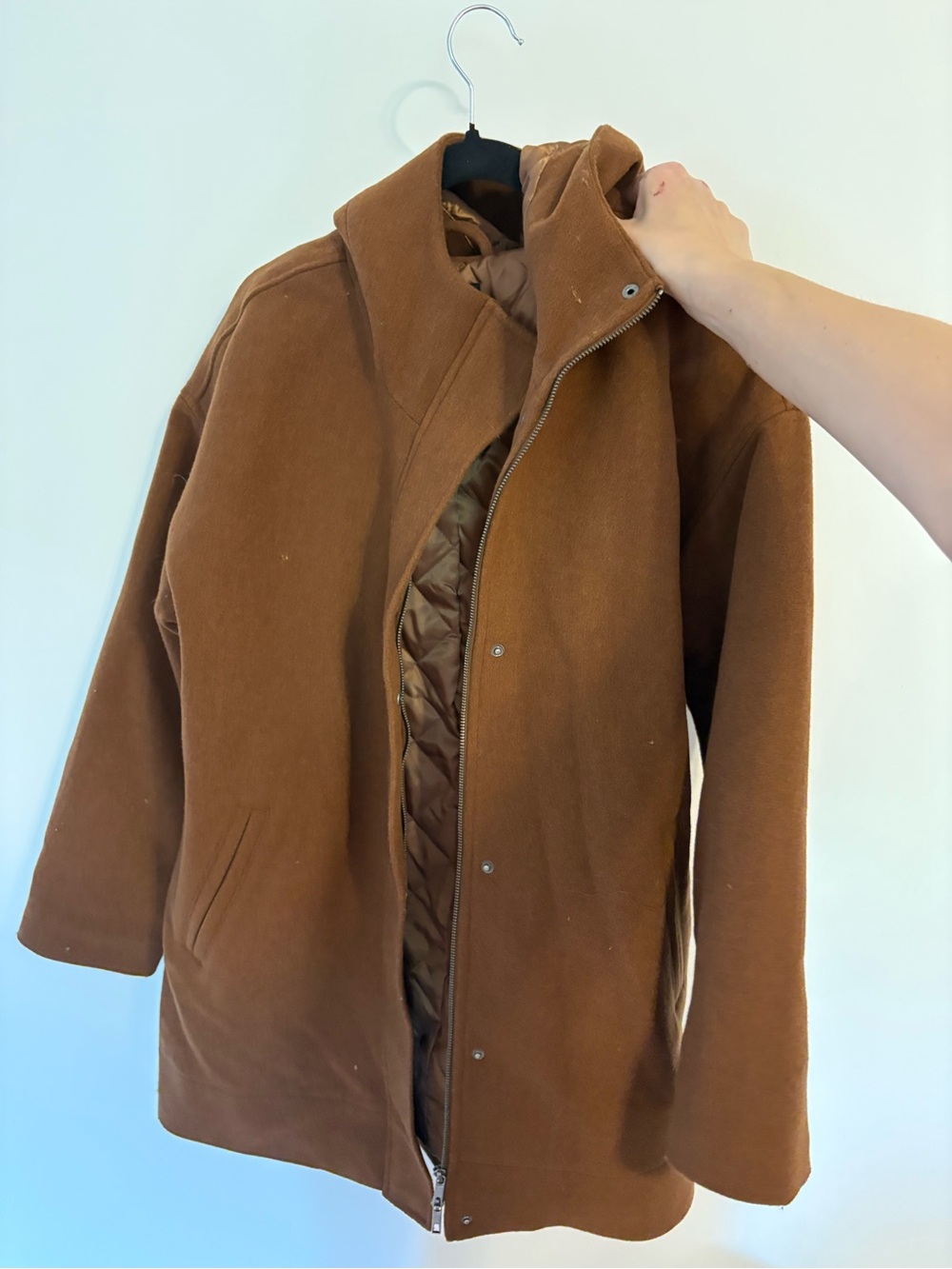 Reitmans Chestnut Brown women Pea Coat with Quilted Lining